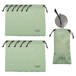 Unique Bargains Safe Storing Linen Eyeglass Pouches with Drawstring 7.1" x 3.5" 12 Pcs - 1 of 4