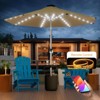 Maggift Patio Umbrellas, Outdoor Table Umbrella with Large Shade, Crank Open, Tilt Function, for Garden, Pool, Cafe, Brown, 115.7"*115.7"*98.4" - 3 of 4