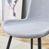 Gulches Light Gray Linen Cotton Dining Chairs Set of 4 - 4 of 4