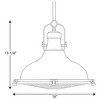 Progress Lighting, Fresnel, 1-Light Pendant, Brushed Nickel, Prismatic Glass Shade - 2 of 2