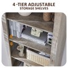 Farmhouse Bookshelf with Storage Cabinet, 72" Tall Bookcase with Drawer and Barn Door for Office Library, Living Room - 3 of 4