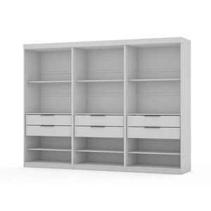 Set of 3 Mulberry Open 3 Sectional Closet White - Manhattan Comfort: MDF Composite, 12 Shelves, 6 Drawers - 1 of 4