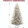 Vivatrees 9 Ft Prelit Snow Flocked Hinged Artificial Christmas Tree, with Warm White Lights, Metal Stand, Hinged Branches, Xmas Tree for Decor, White - 3 of 4