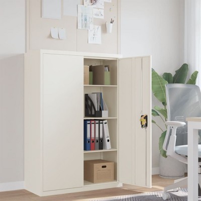 vidaXL File Cabinet White 35.4 in.x15.7 in.x55.1 in. Steel