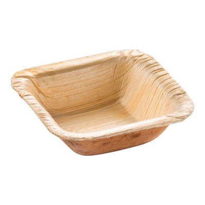 Smarty Had A Party 1.5 oz. Square Palm Leaf Eco Friendly Mini Disposable Bowls - 100 pcs