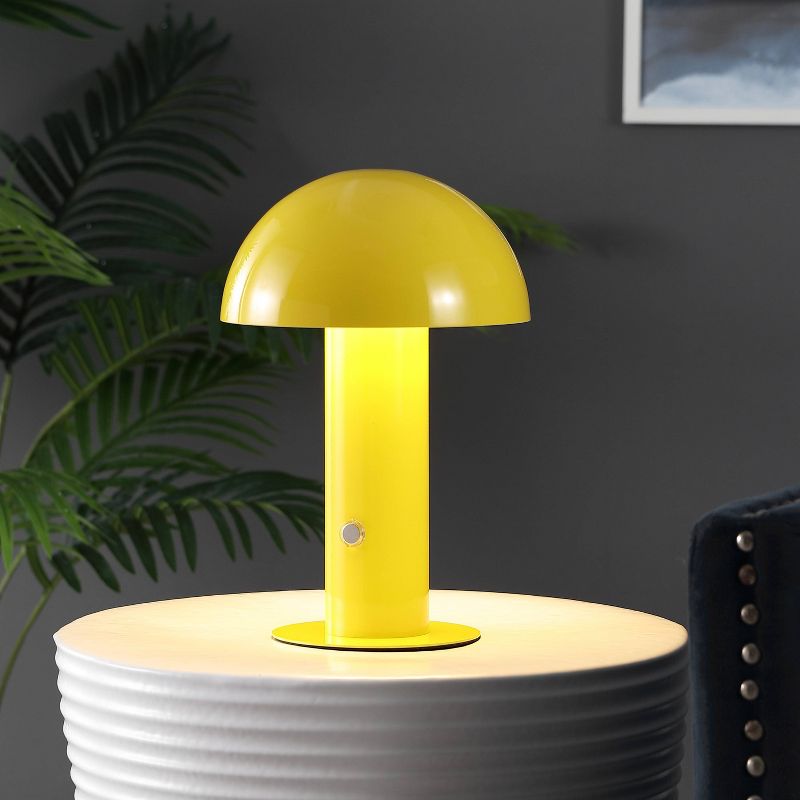 10.75" Boletus Contemporary Bohemian Rechargeable/Cordless Iron LED Mushroom Table Lamp - JONATHAN Y, 2 of 11