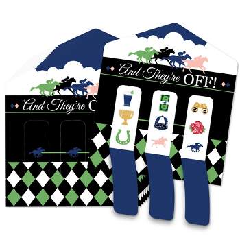 Big Dot of Happiness Kentucky Horse Derby - Horse Race Party Game Pickle Cards - Pull Tabs 3-in-a-Row - Set of 12