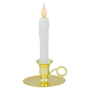 Northlight 8" Pre-Lit LED White Lighted Christmas Candle Lamp with Oval Handle Base