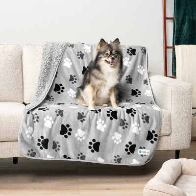 PetAmi Waterproof Dog Blanket For Pet Cat, Faux Shearling Fleece Couch Cover, Soft Plush Washable Reversible Throw