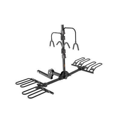 Rockland Steel Hitch Mounted Bicycle Rack Travel Carrier with Receiver Adapter and Adjustable Wheel Trays for Trucks, SUVs, and RVs, Holds 4 Bikes