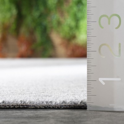 Gray and White Striped Synthetic 4' x 6' Reversible Area Rug