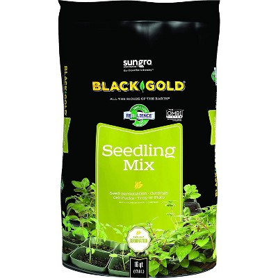 SunGro Black Gold Seedling Germination Mix for Seeds, Cutting, Vegetables, and Herbs, 16 Quart Bag