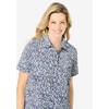 Woman Within Plus Size Short-Sleeve Cotton Campshirt - 4 of 4