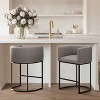 NEWLAYOUT Counter Height Bar Stools Set of 2, 24" Height Barstools for Dining Room, Upholstered Bar Chair for Kitchen Island - 2 of 4
