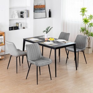DYHOME Mid-century Modern Dining Chairs, Velvet Upholstered Metal Side Chair, Set of 4 - 1 of 4