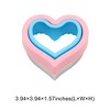 Unique Bargains Sandwich Heart Cookie Cutter Hand Washable Stainless Steel Plastic Blue Pink 3.9"x4.1"1.6" 1Pcs - 3 of 4