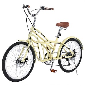 Gulches Multi-Color Commuter Bike for Adults 24 Inch, Steel Frame, Shimano 6-Speed, Double Disc Brakes, Comfort-Commuter Hybrid - 1 of 4