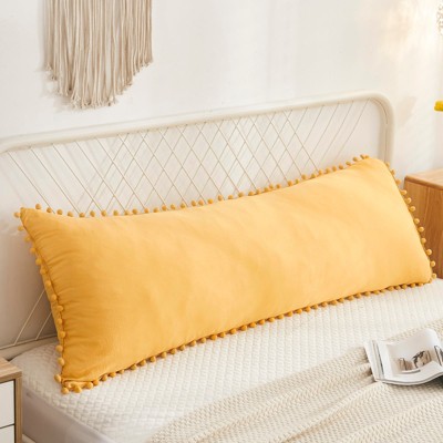 Pom-Pom Fringe Pillowcases & Body Pillow Cover – Soft Decorative Bedding Shams with Deep Pocket, Queen/King/Body Options