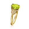 Ross-Simons 1.60 Carat Peridot Ring With .10 ct. t.w. White Zircons in 18kt Gold Over Sterling - 3 of 4