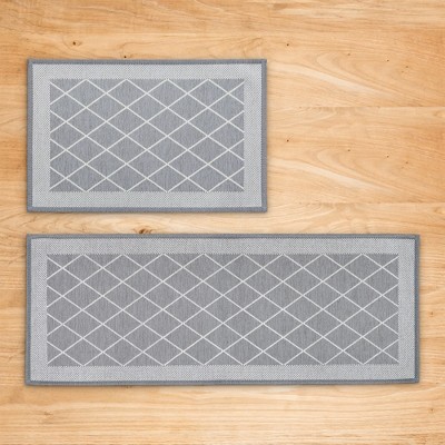 Great Bay Home Border Designed Washable 2 Pack Accent Rugs