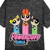 Powerpuff Girls Reboot CHaracters Flying Above Logo Crew Neck Short Sleeve Black Heather Women's Night Shirt - 2 of 2