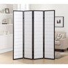 Roundhill Furniture 4 Panel Oriental Shoji Screen / Room Divider, Black - 2 of 3