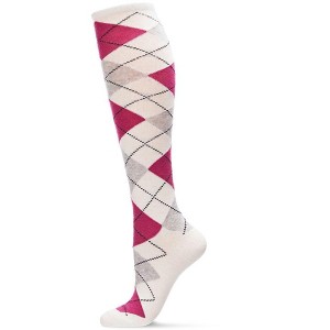 Memoi Women's Soft Argyle Shades Cashmere Blend Knee High Socks - 1 of 2