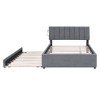 Whisen Twin Size Teddy Fleece Platform Bed with Upholstered, Pull-Out Trundle and Plush Fabric, Easy Assembly - 3 of 4