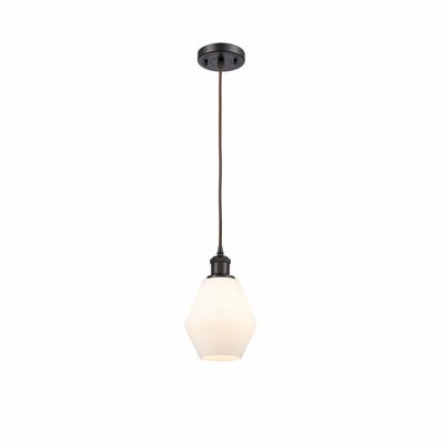 Cindyrella - 1 Light Cord Hung Mini Pendant In Industrial Style-10 Inches Tall and 6 Inches Wide