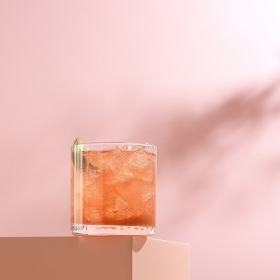 Elle 10oz Clear Fluted Double Old Fashioned Whiskey Glass Set