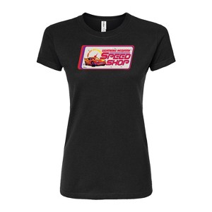 Women's - Disney - Lightning McQueen Speed Shop Fitted Graphic T-Shirt - 1 of 3