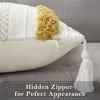Boho Tassels Tufted  Woven Decorative Throw Pillow Covers, 18 x 18 Inches - 3 of 3