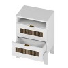 Accent Cabinet Modern Farmhouse with 2 Drawers and Open Shelf for Bedroom Storage - 3irtyhousy - 3 of 4