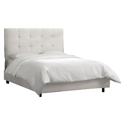 Dolce Microsuede Bed - Premier White - Full - Skyline Furniture