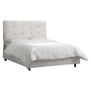Dolce Microsuede Bed - Premier White - California King - Skyline Furniture