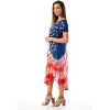 Riviera Sun Plus Size Womens Flag Sundress - Tie Dye American Flag Beach Cover Up - 2 of 3