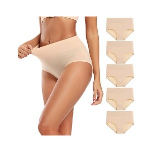 TIME HOLLOW Nude High Waisted Cotton Underwear - 1 of 3