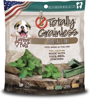 Loving Pets Totally Grainless Small Fresh Mint Chicken Dental Chews (6 oz Pack)