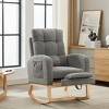 Modern Accent Rocking Chair With Solid Wood Legs,Adjustable Footrest,Side Pocket,Living Room Lounge Arm Chair With High Backrest-Cuddlewood - 2 of 4