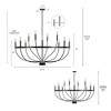 LNC Dockpusarry 12-Light 47.2" Modern  Candle Oversizded Chandelier,Black - 3 of 4