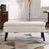 CAVINAS Storage Bench for Bedroom,Linen Fabric Storage Ottoman Bench with Tufted Top and Wood Legs for Living Room,Bedroom - 2 of 4