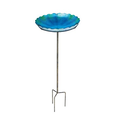 Evergreen  Birdbath on Stake Sea Glass