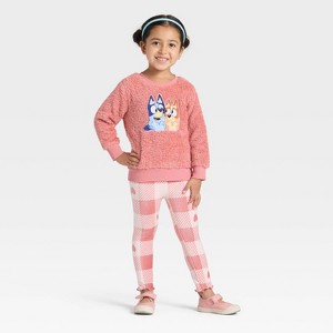 Toddler Girls' 2pc Disney Minnie Mouse Bow Cozy Woobie Sweatshirt and Velour Pant Set - Pink - 1 of 4