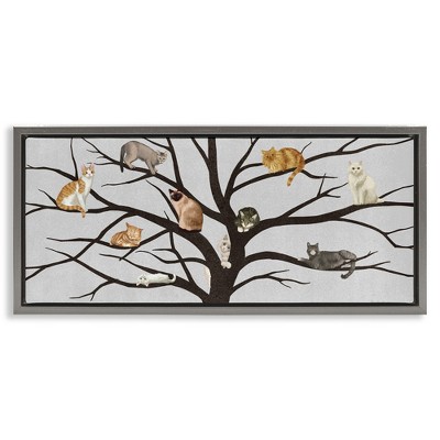 Stupell Industries Cats In Tree Pet Painting, 25" x 11"
