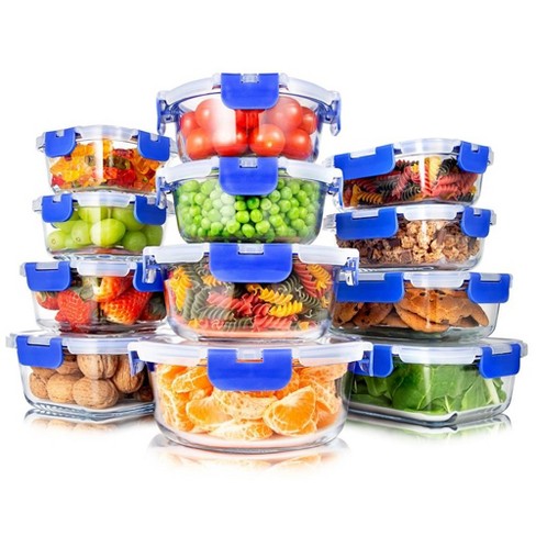 NutriChef 10 pc. Stackable Borosilicate Glass Food Storage