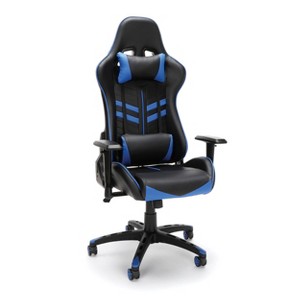 Racing Style Adjustable Gaming Chair with Lumbar Support Blue - OFM