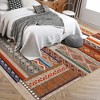 Machine Washable Area Rug Geometric Vintage Carpet Foldable Thin Non-slip Indoor Rug for Living Room Dining Room Soft Short Pile Neutral Floor Cover - 3 of 4