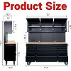 72-inch Rolling Tool Chest Cabinet Garage Workbench with 15 Storage Drawers and Wheels, 3 Upper Cabinet, Pegboard, Steel Large Tool Box - 3 of 4