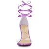 Allegra K Women's Opened Toe Clear Strap Stiletto Heel Lace Up Sandals - 3 of 4