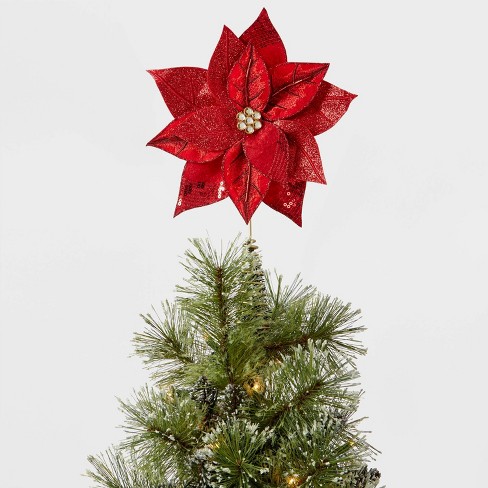 red Christmas tree topper Candy Cane tree topper girly tree topper
